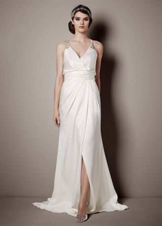 David's Bridal Dress Slit in Front